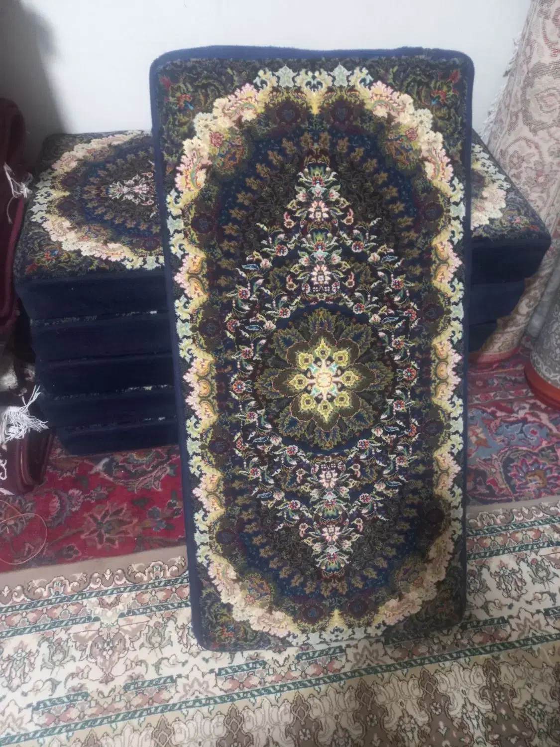 ۶عدد پشتی سرمه ای ۱۰۰۰شانه|فرش|قیدار, |دیوار