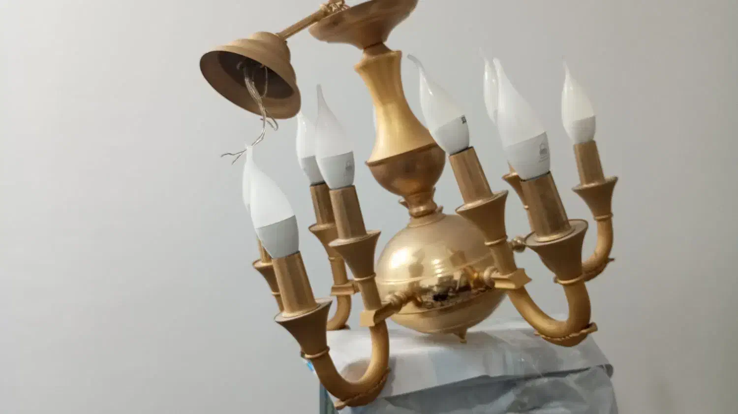 لوستر 10 شعله طلایی|لوستر و چراغ آویز|سمنان, |دیوار