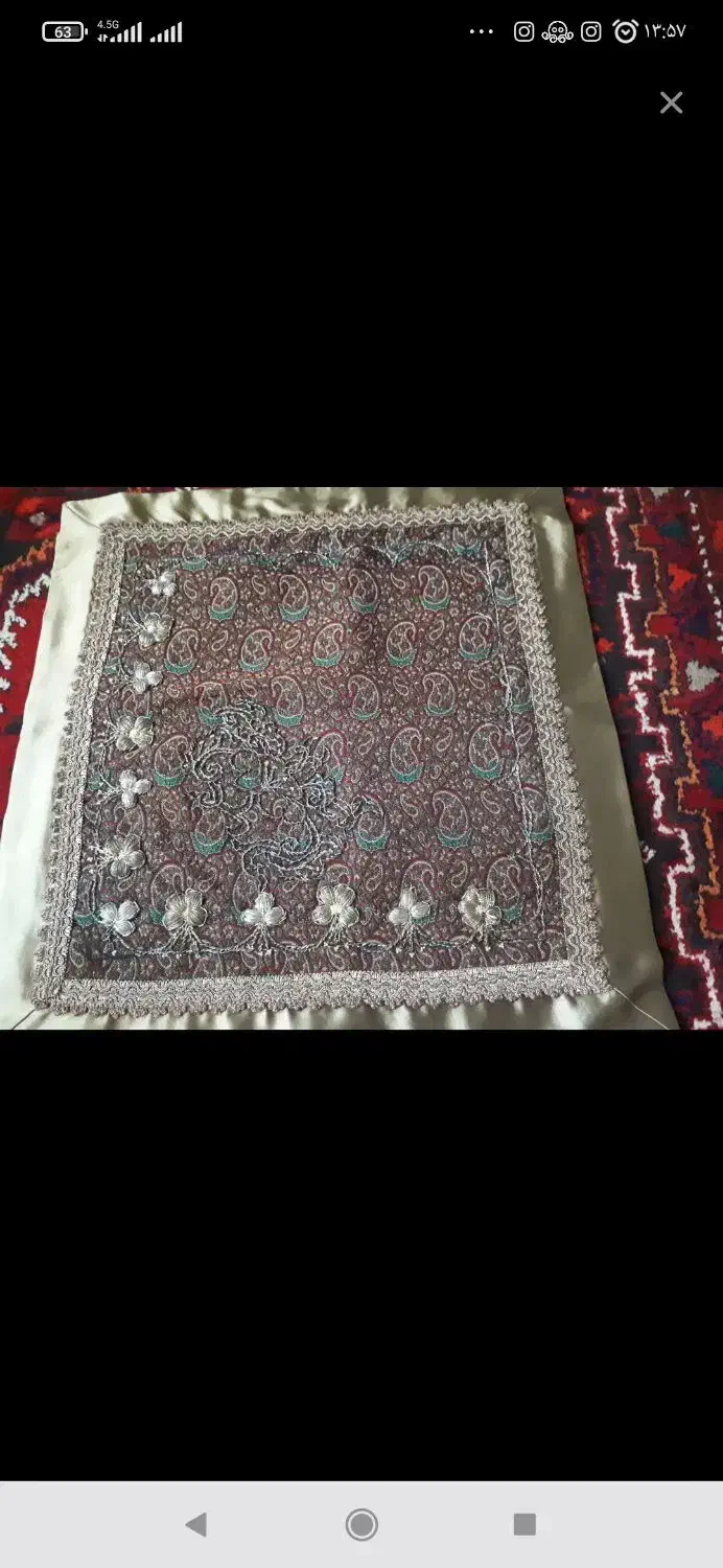 ترمه با سرمه دوزی قدیمی|کلکسیون اشیاء عتیقه|زنجان, |دیوار