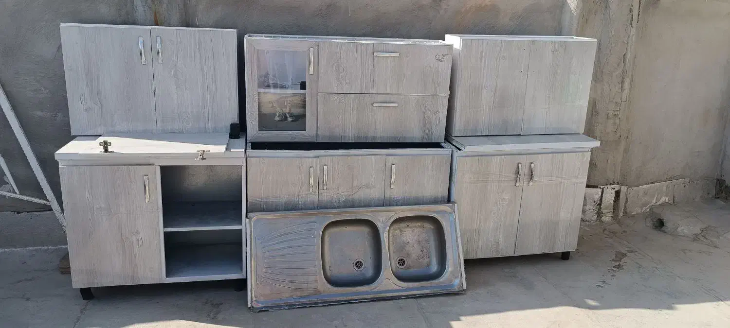 کابینت فلزی در ام دی اف به همراه سینک و آبچکان|مصالح و تجهیزات ساختمان|نجفآباد, گلدشت|دیوار