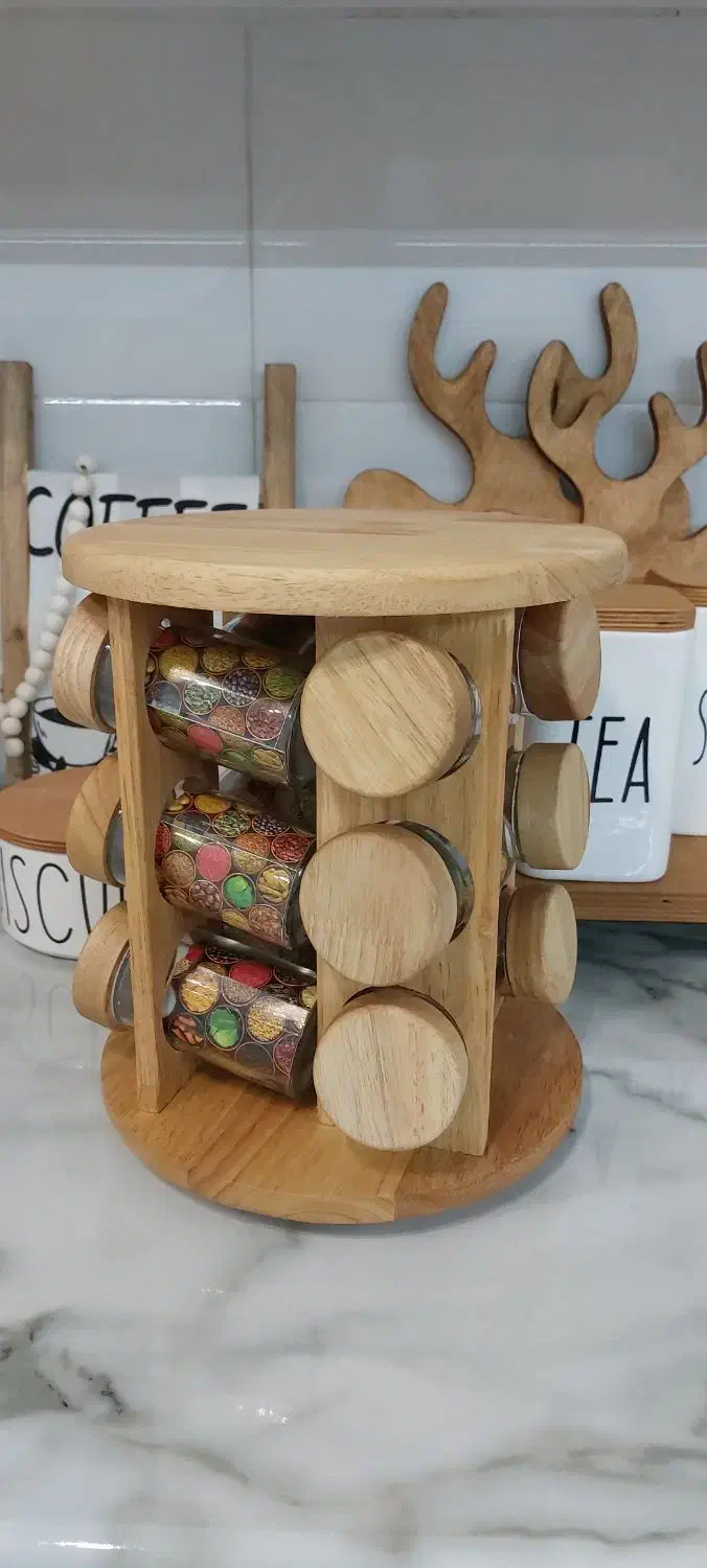 جاادویه چوبی گردان 12تایی نو|ظروف نگهدارنده، پلاستیکی، یک‌بارمصرف|فردیس, نگارستان|دیوار