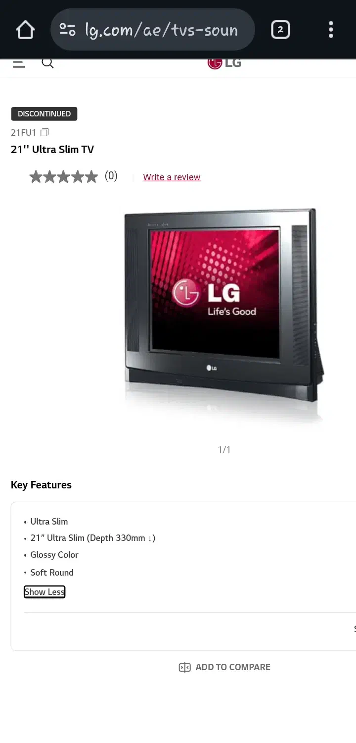 تلویزیون ۲۱ اینچی الجی21'' Ultra Slim TV|تلویزیون و پروژکتور|ازنا, |دیوار