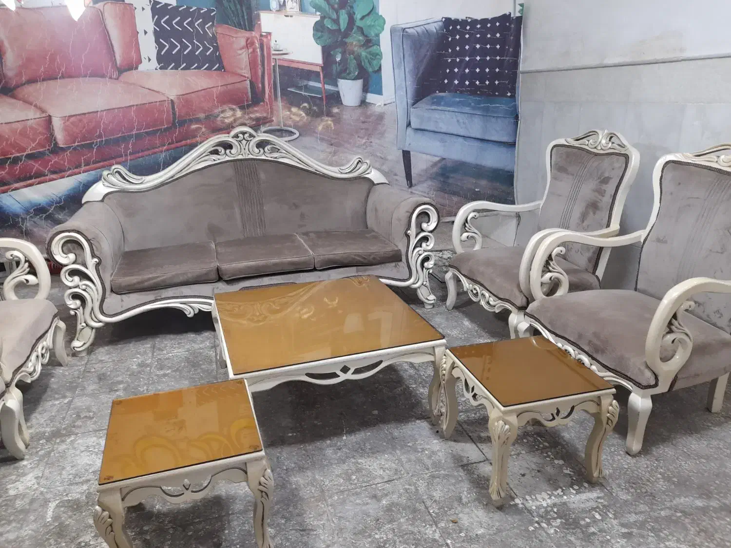 فالیمو مبل ۷نفره با میز|مبلمان خانگی و میز عسلی|قم, نیروگاه|دیوار