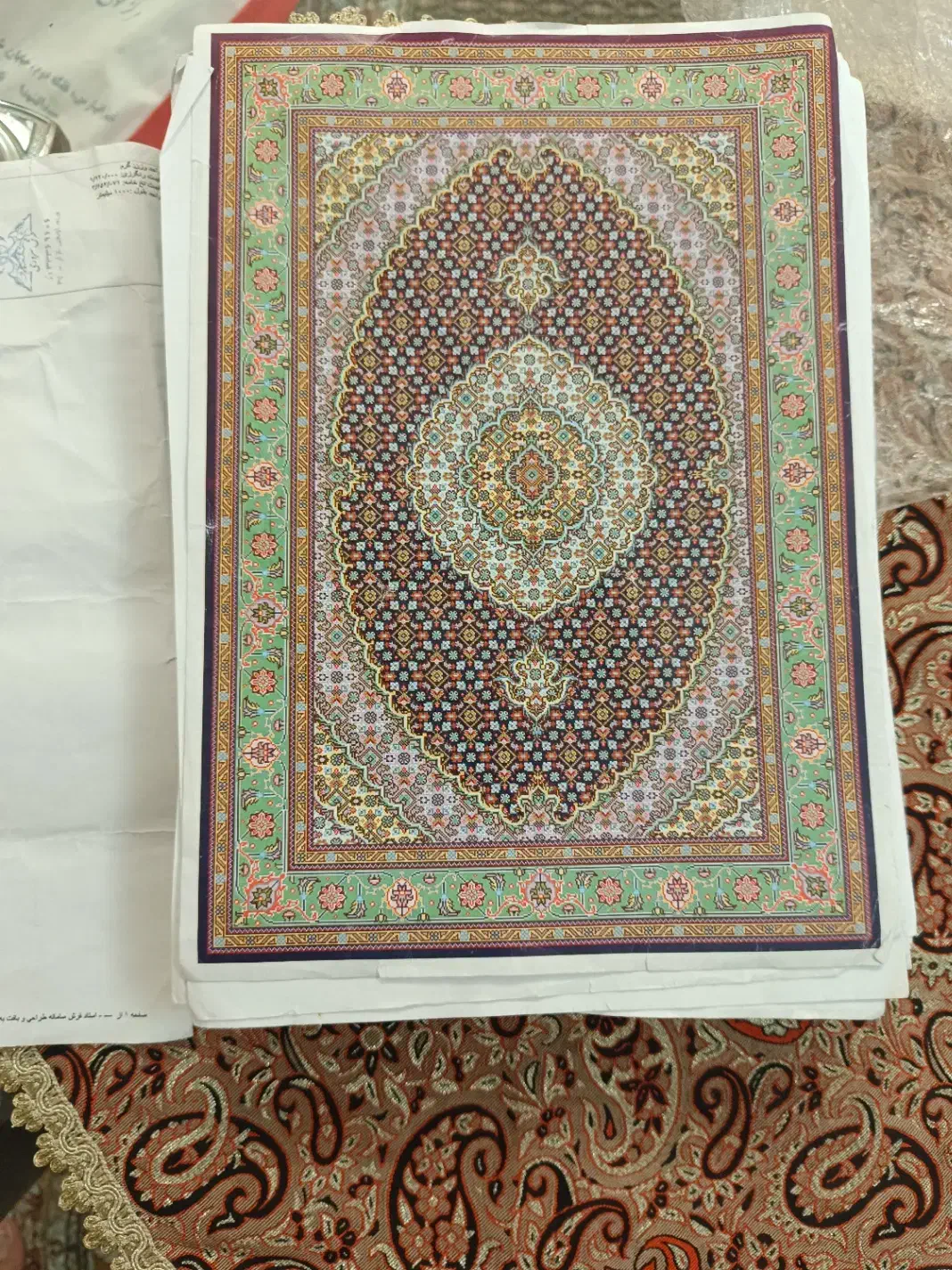 طرح بیجار خوی همراه با نمونه رنگ همراه|فرش|اردبیل, |دیوار