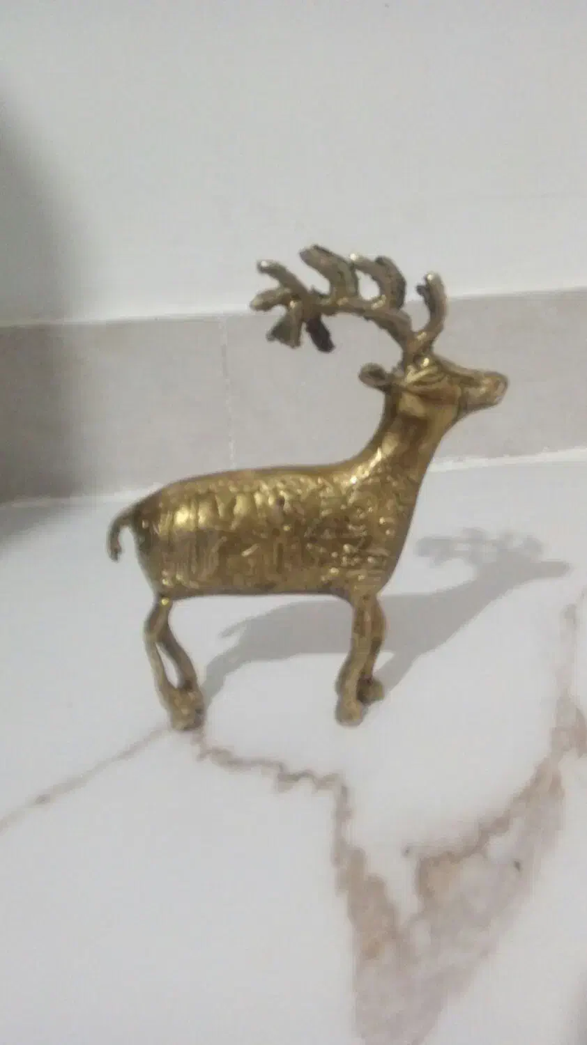 مجسمه گوزن برنجی|کلکسیون اشیاء عتیقه|شیروان (خراسان), |دیوار