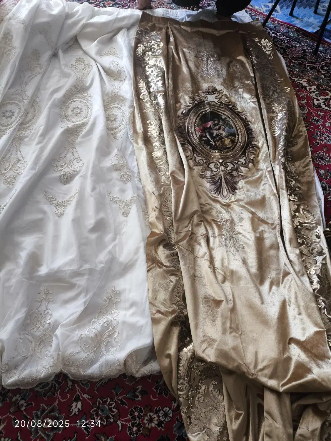 پرده 3متر در حد نو سالم|پرده، رانر، رومیزی|کاشان, الغدیر|دیوار