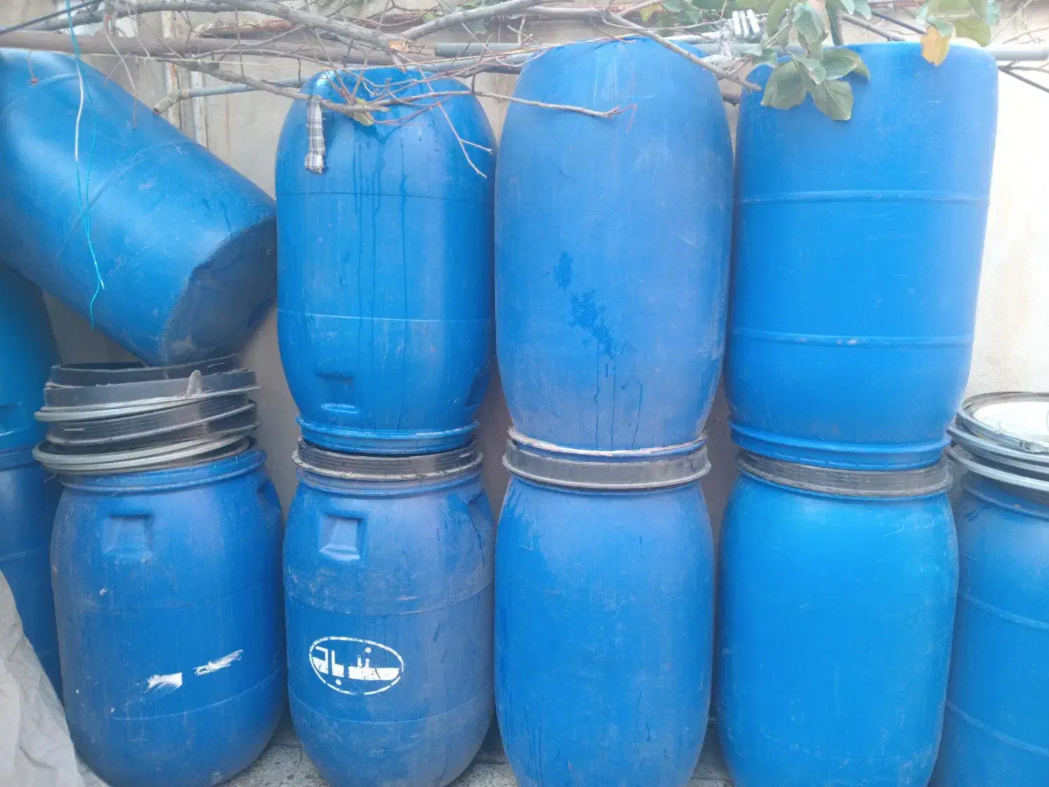 دبه ی 220لیتر|ظروف نگهدارنده، پلاستیکی، یک‌بارمصرف|خرم‌آباد, |دیوار