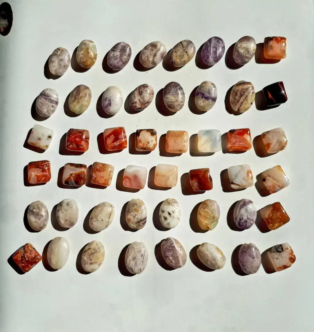 پک ۴۸ تایی عقیق وشجر و سلیمانی معدنی بشرط|جواهرات|ری, دولت‌آباد|دیوار