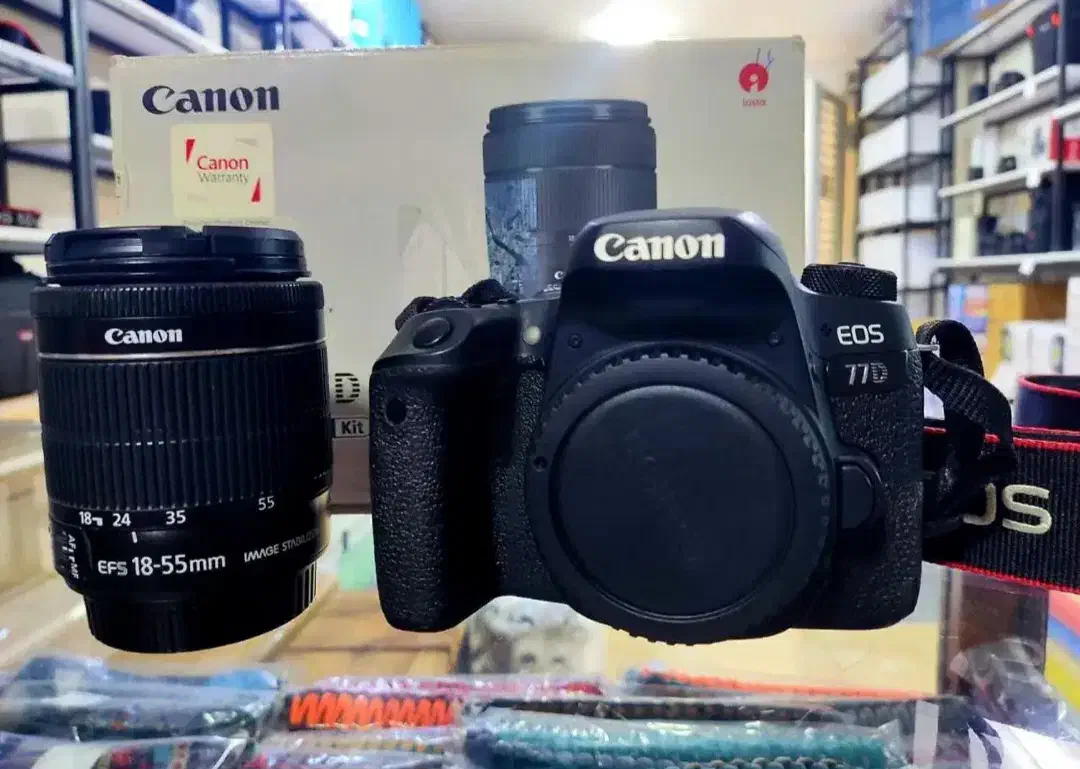 دوربین کنون ۷۷ دی با لنز ۱۸.۵۵ stm|دوربین عکاسی و فیلم‌برداری|قم, دورشهر|دیوار