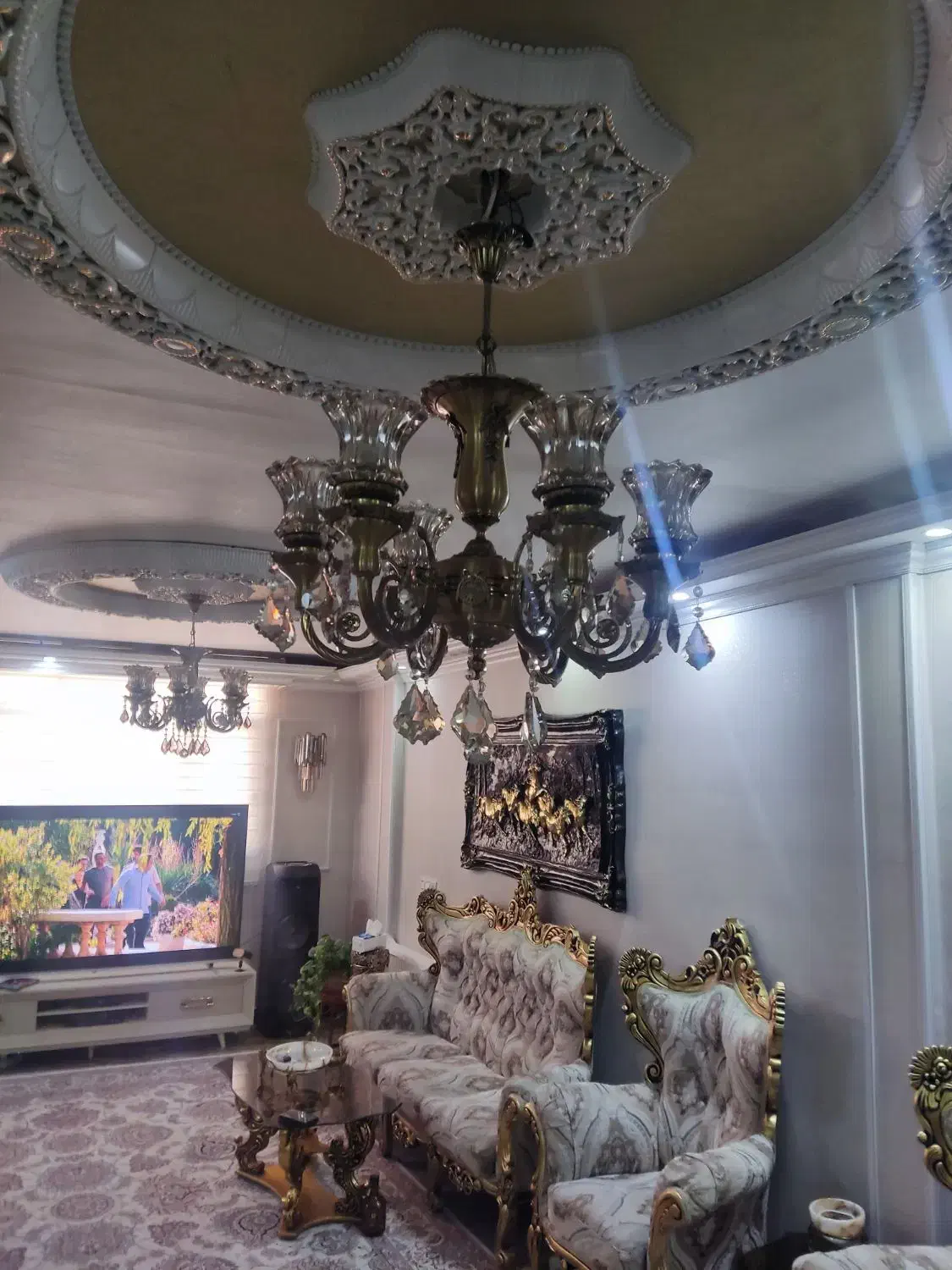 لوستر ۶شاخه تمام برنزی|لوستر و چراغ آویز|نسیمشهر, |دیوار