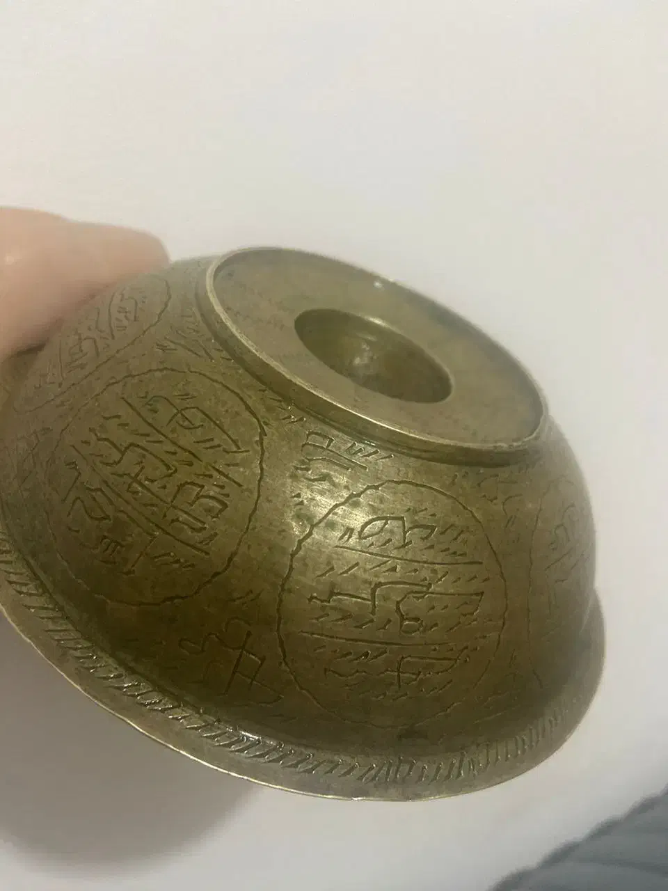 کاسه مسی قرآنی خیلی قدیمی(چهل تاس)|کلکسیون اشیاء عتیقه|رشت, نظری|دیوار