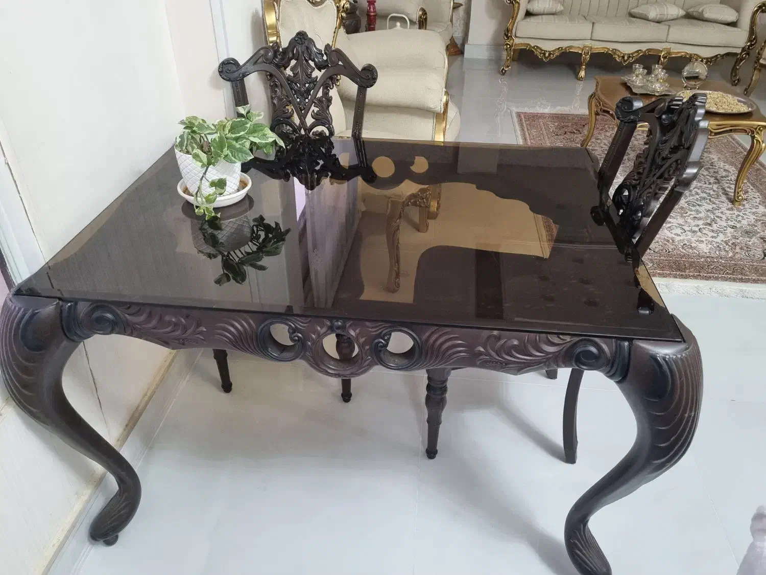 میز ناهارخوری ۴ نفره فایبرگلاس|میز و صندلی غذاخوری|شیراز, چوگیاه‎|دیوار