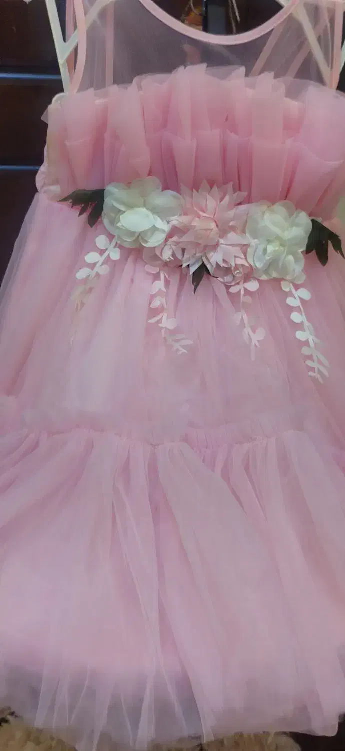 پیراهن ژیفون دار مجلسی دخترانه 6 تا 8 سال|کفش و لباس بچه|قائمشهر, |دیوار