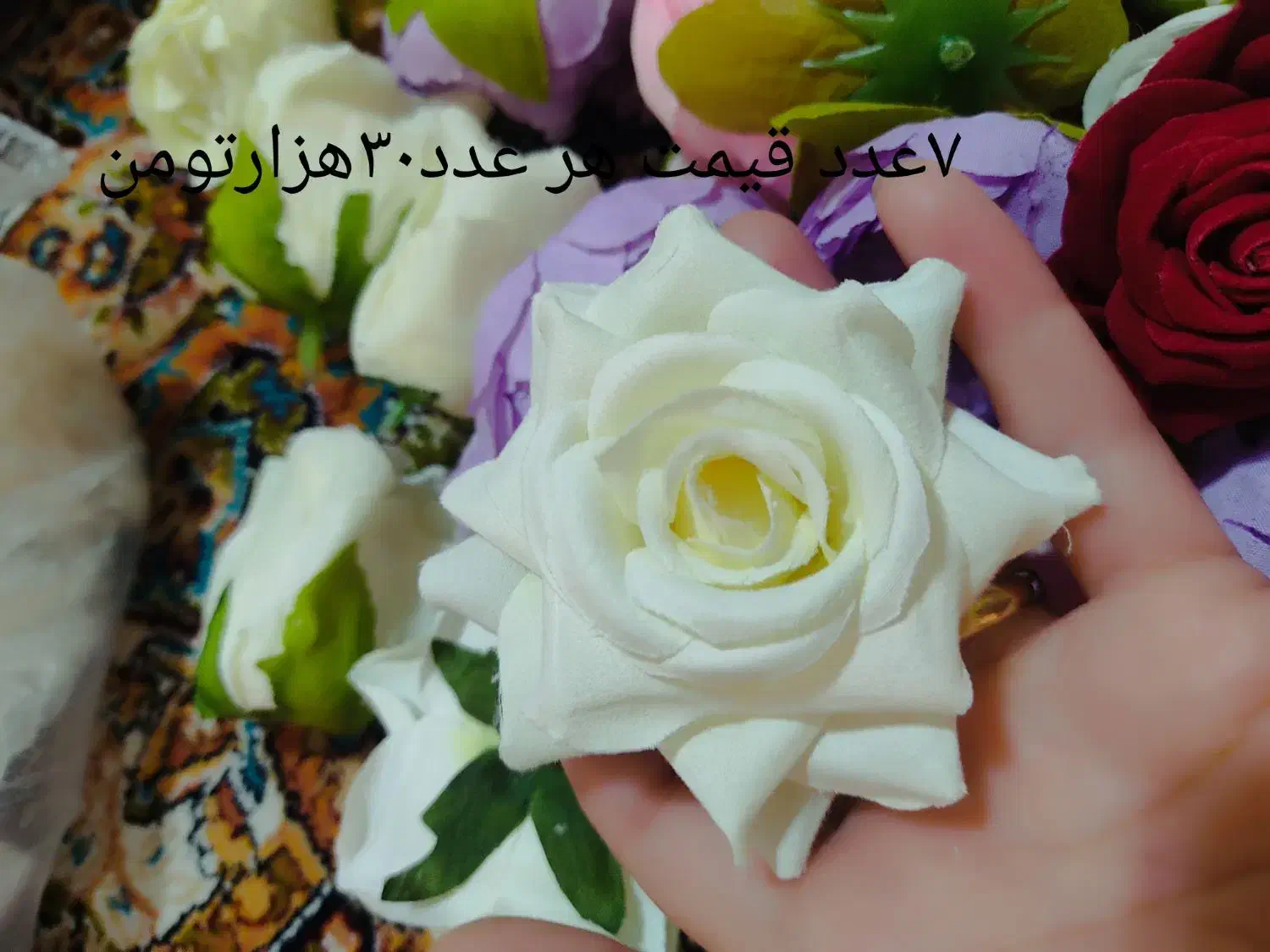 تعداد زیادی سرگل مصنوعی(پیونی رز نسترن)|گل مصنوعی|فردیس, قریشی|دیوار