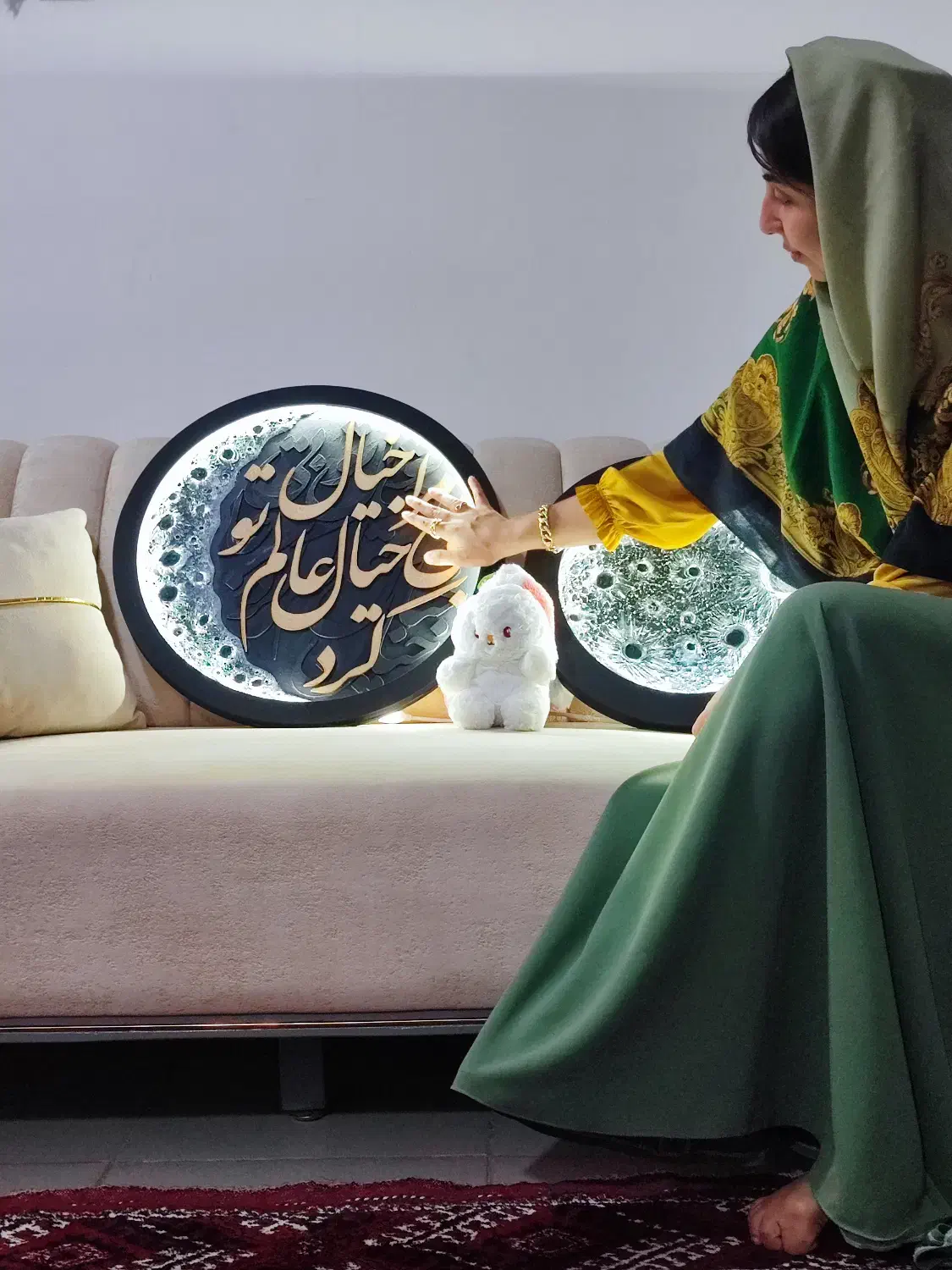 تابلوی ماه و کالیگرافی|تابلو، نقاشی، عکس|گنبد کاووس, |دیوار