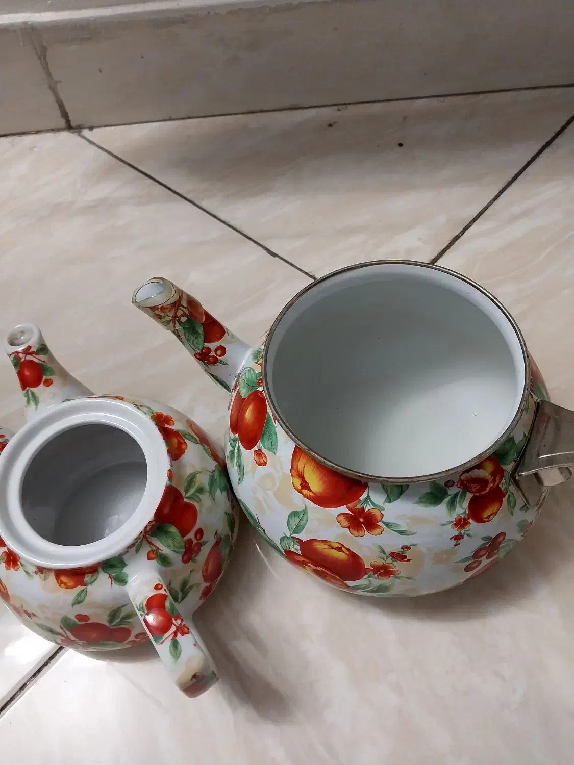 کتری لعابی قوری چینی  طرح دار|قوری، کتری، قهوهساز دستی|تهران, تختی|دیوار