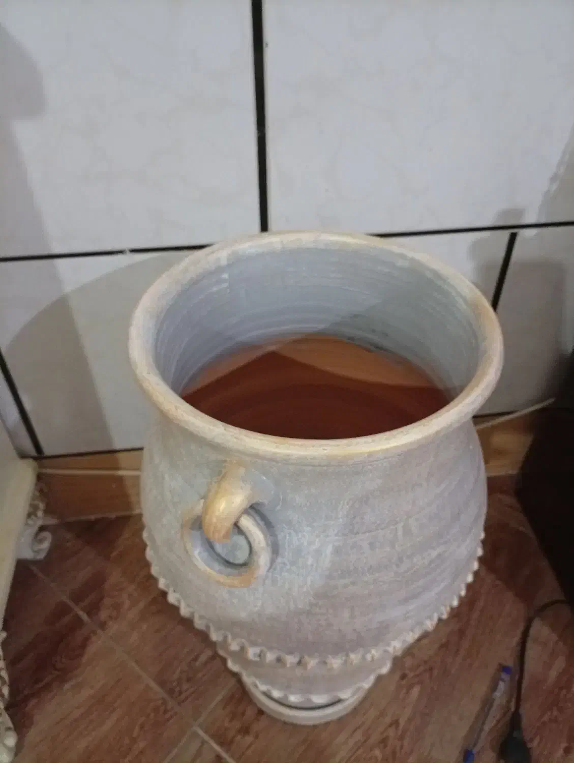 گلدان سفالی پتینه کار دست|گل مصنوعی|گرگان, |دیوار