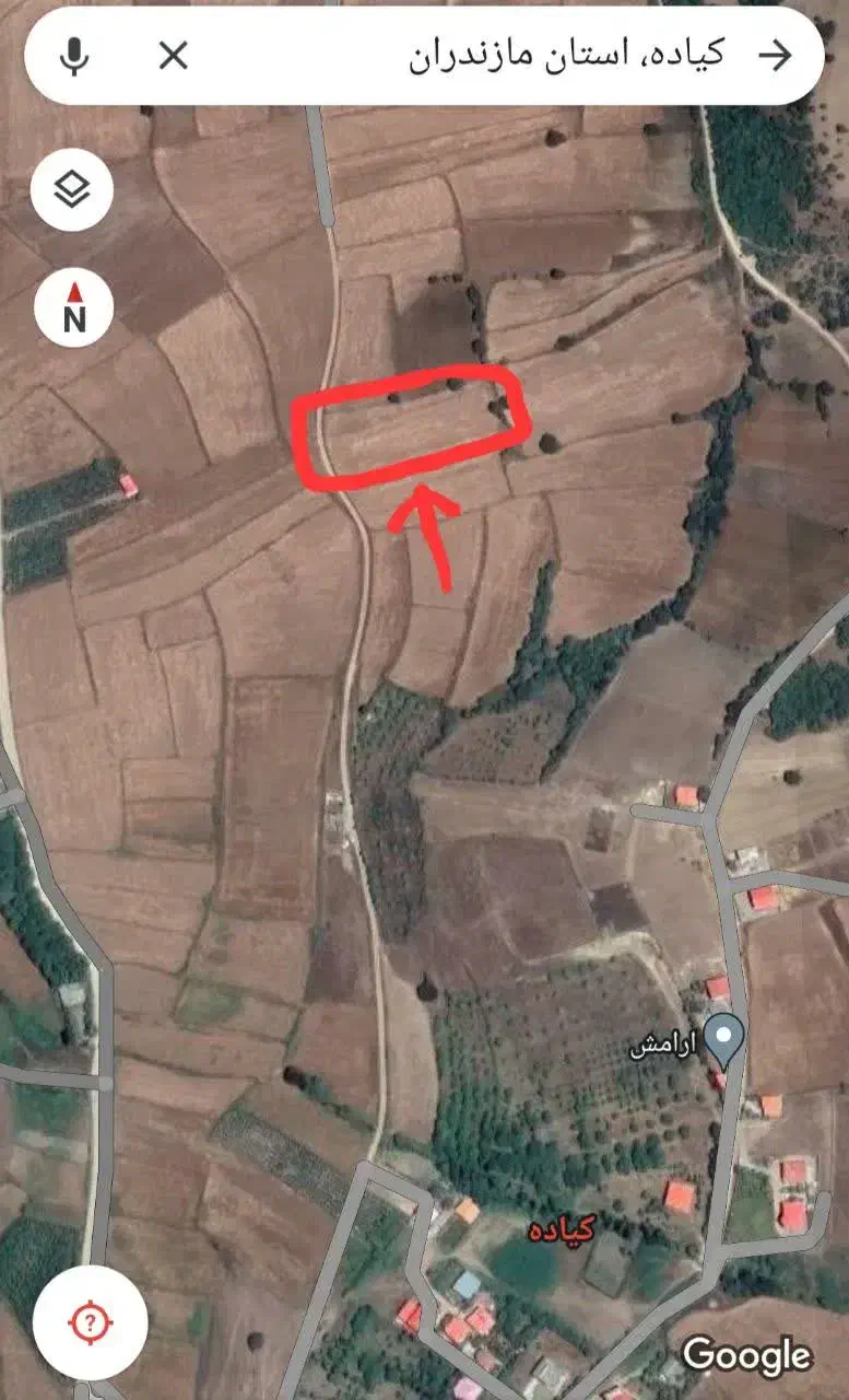 زمین ۳۵۶۸ متری در ساری - کیاده|فروش زمین و ملک کلنگی|کیاسر, |دیوار