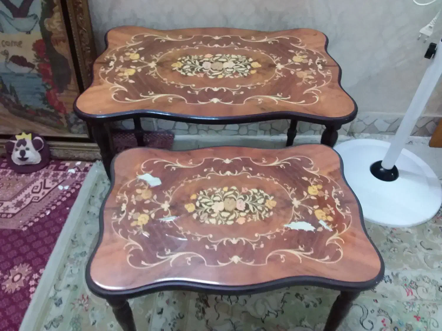 دوتا عسلی منبت کاری مدل پیچی|مبلمان خانگی و میز عسلی|قدس, شهرقدس|دیوار