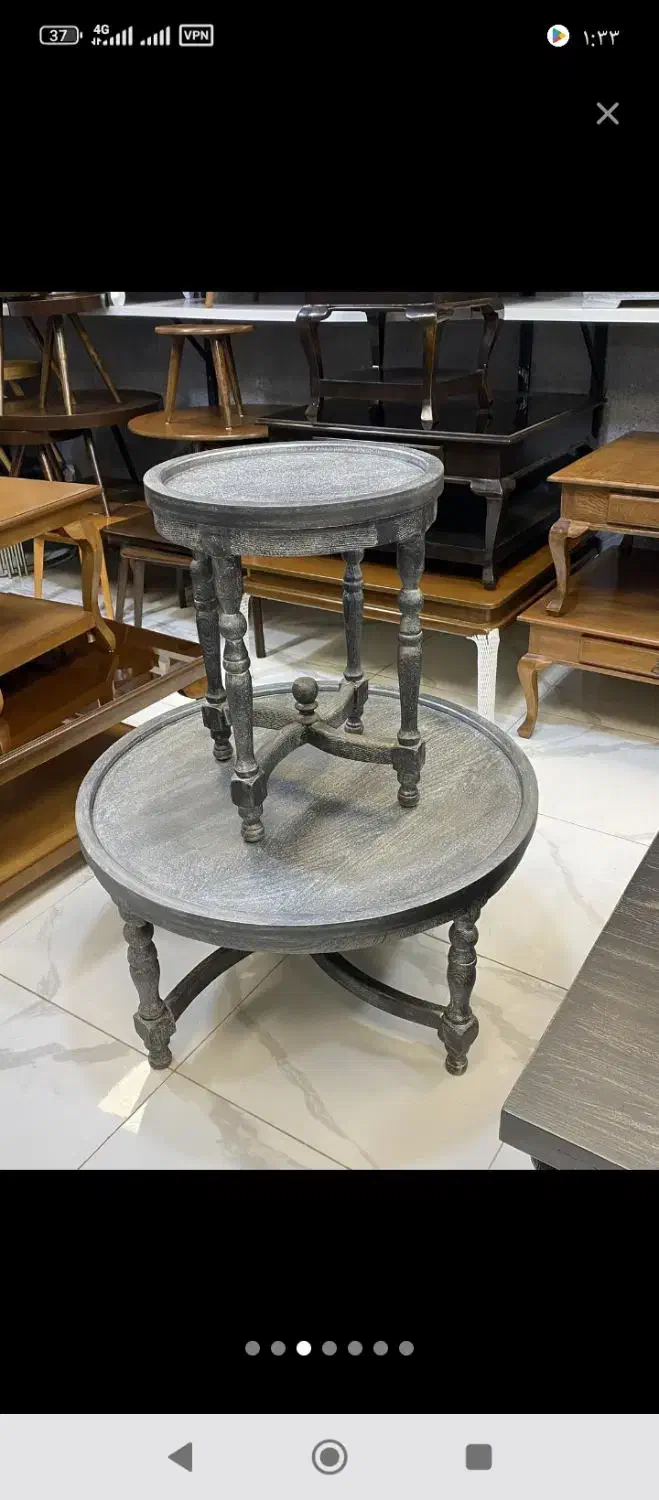 جلو مبلی ابزاری فرانسوی گرد پایه خراطی|مبلمان خانگی و میز عسلی|چهاردانگه (تهران), |دیوار