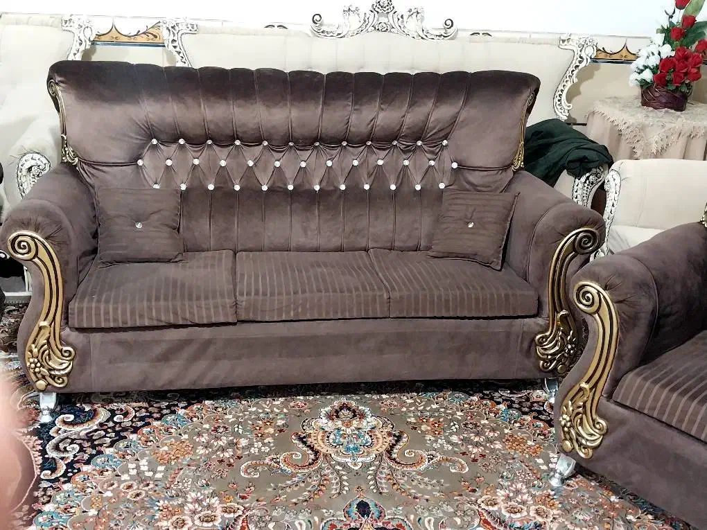 مبل قهوهای|مبلمان خانگی و میز عسلی|تاکستان, |دیوار