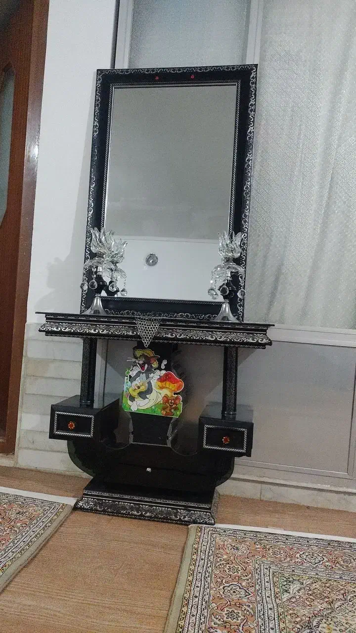 میزکنسول آینه وشمعدان|بوفه، ویترین، کنسول|خوی, |دیوار