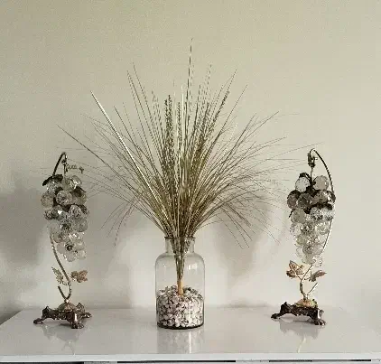 جفت انگور دکوری شیشه ای پایه فلزی|صنایع دستی و سایر لوازم تزئینی|ری, سیزده آبان|دیوار