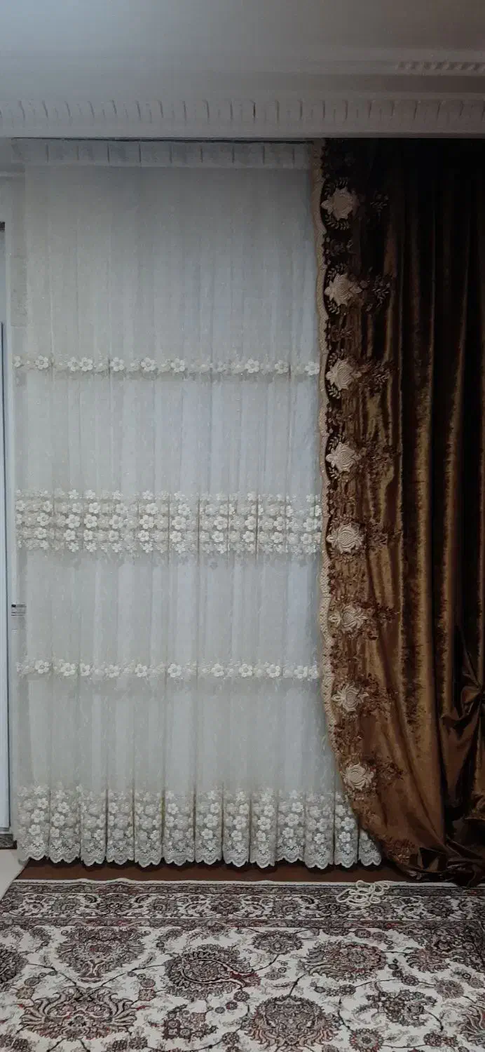 پرده همراه با کناره و پشت دری|پرده، رانر، رومیزی|ابهر, |دیوار