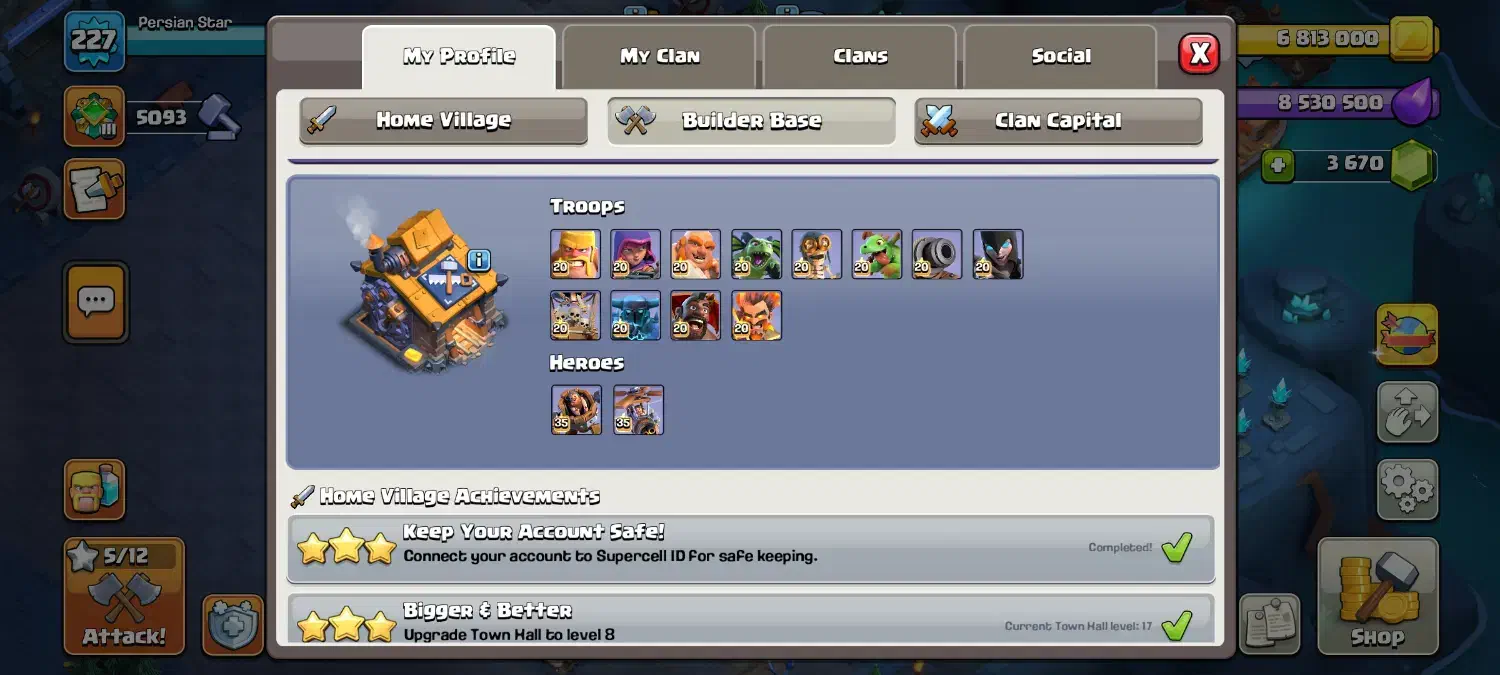 کلش اف کلنز تان ۱۷ مکس|کنسول، بازی ویدئویی و آنلاین|نیشابور, شهرک فرهنگیان|دیوار