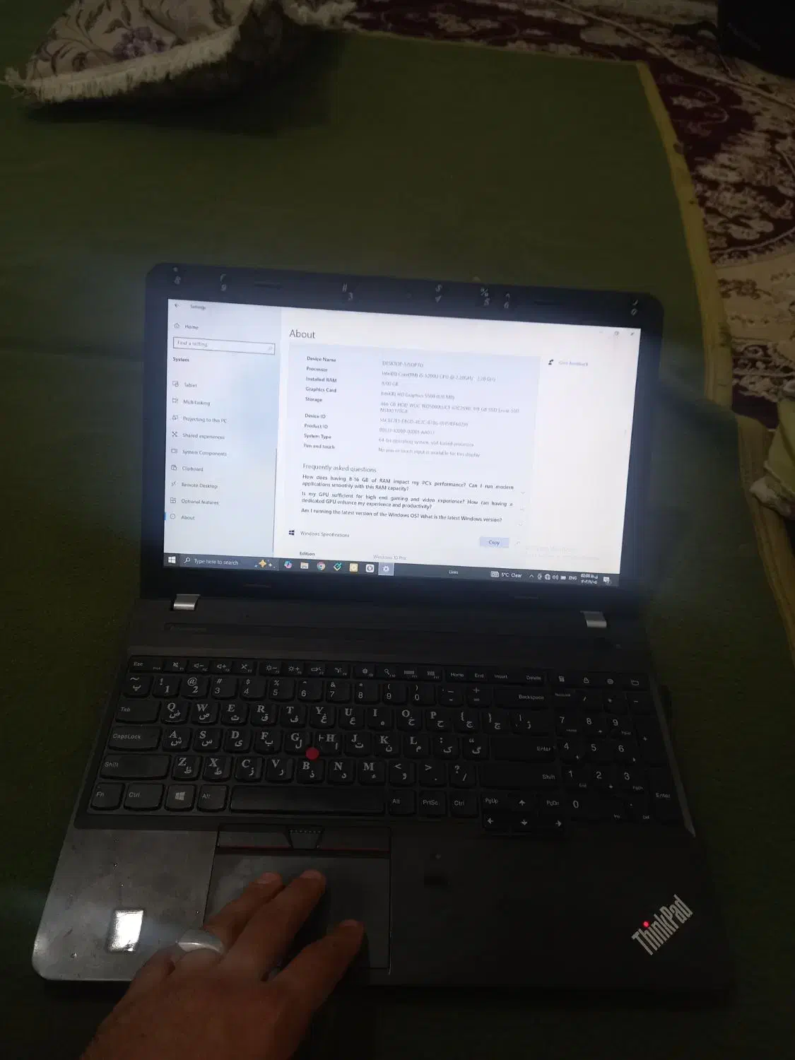 لپ تاپ لنوا رم 8 نسل۵|رایانه همراه|کوهدشت, |دیوار