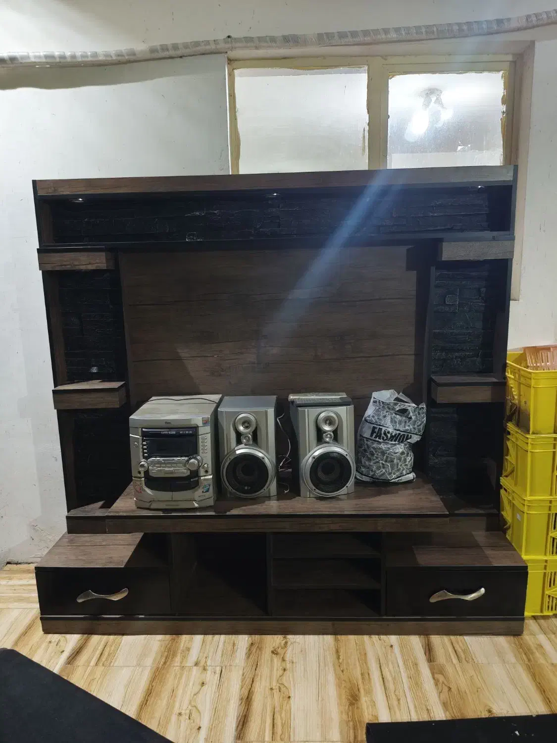 میز تی وی به همراه ضبط و باند|میز تلویزیون|سنگر, |دیوار