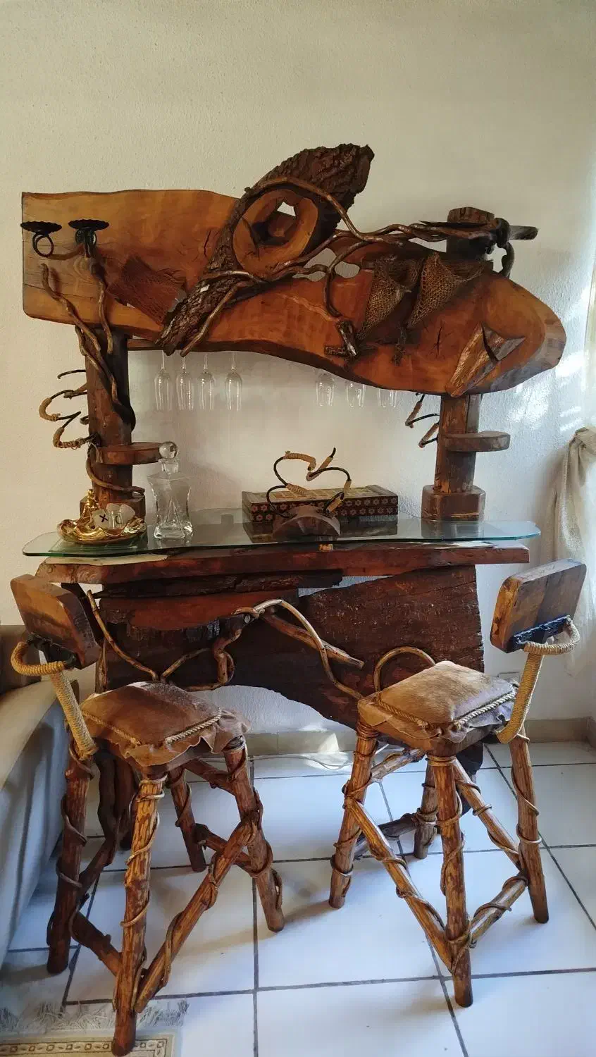 میز بار تمام چوب|بوفه، ویترین، کنسول|فریدون‌کنار, |دیوار