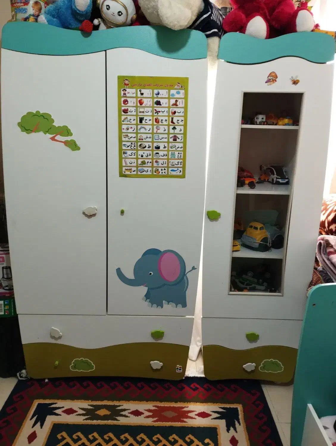 سرویس خواب و کمد و ویترین کودک و نوجوان|تخت و سرویس خواب|پرند, فاز ۶|دیوار