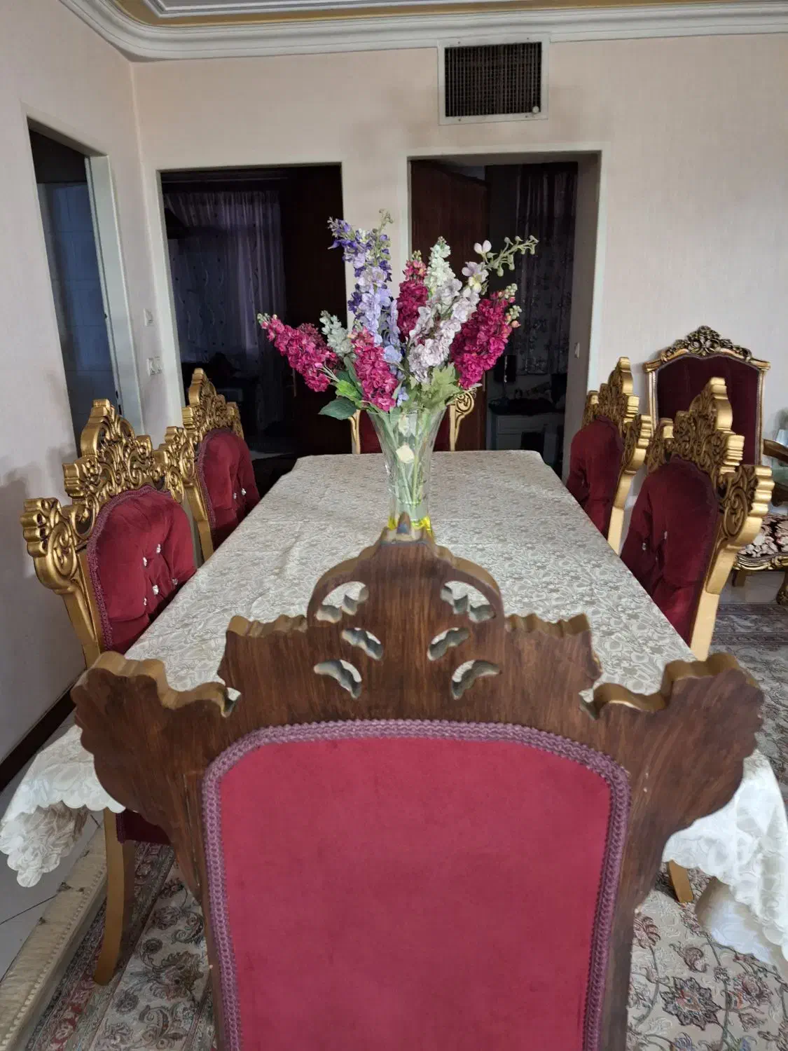 میزناهارخوری ۸نفره پارچه مخمل|میز و صندلی غذاخوری|تهران, خواجه نصیر طوسی|دیوار