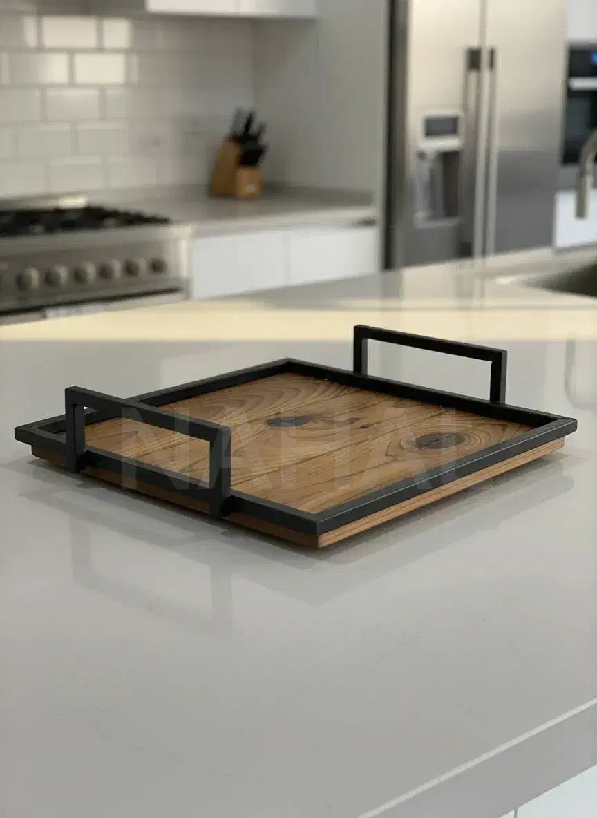 سینی فلزی مربع نیوا|ظروف سرو و پذیرایی|دوگنبدان, |دیوار