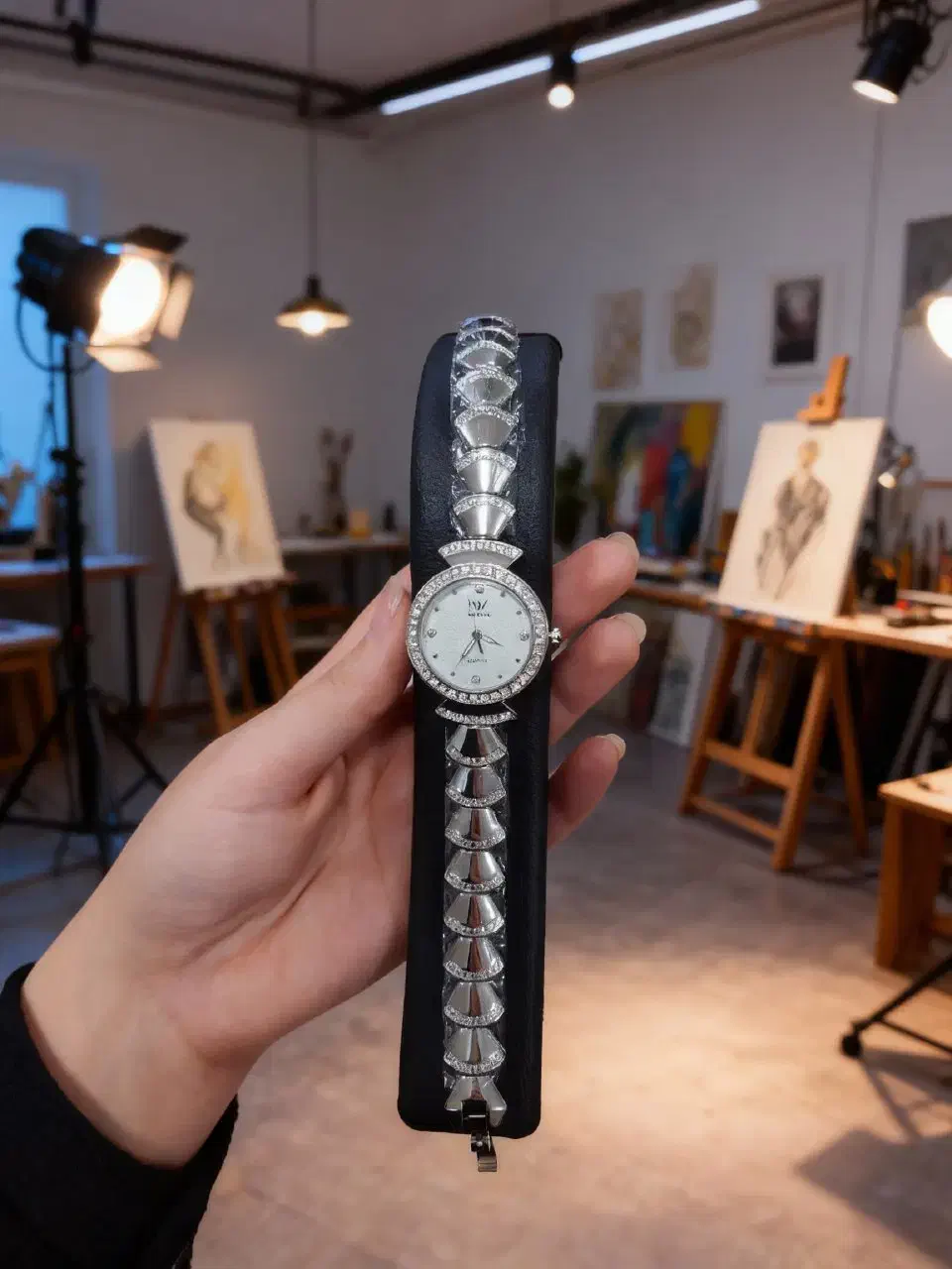 ساعت زنانه دستبندی نگین دار شیک|ساعت|کرمانشاه, |دیوار