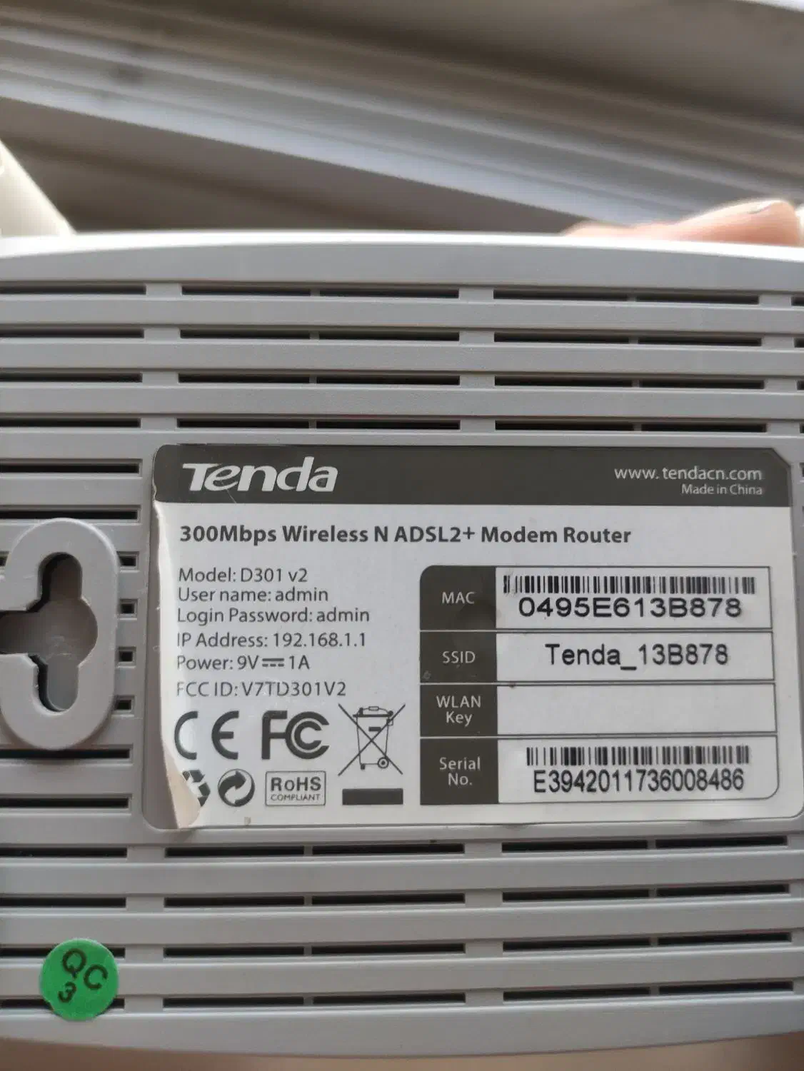 مودم روتر بی‌سیم تندا مدل D301 V2 ADSL2 Plus|مودم و تجهیزات شبکه|رضوانشهر, |دیوار