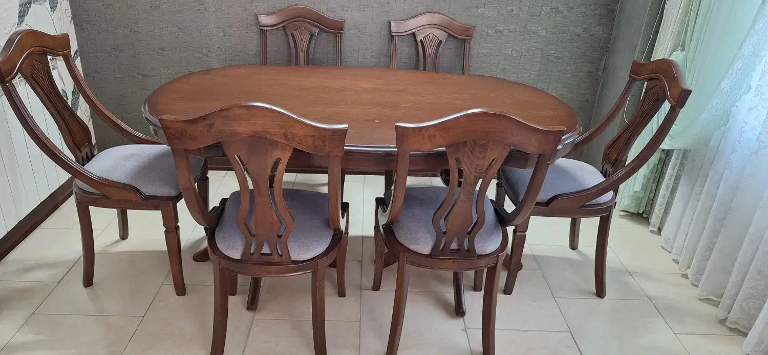 میز ۶ نفره باچوب راش|میز و صندلی غذاخوری|رباط‌کریم, رباط‌کریم|دیوار