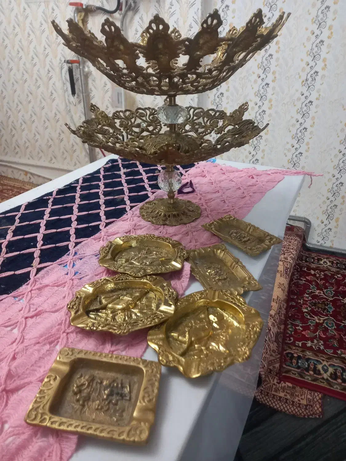 .وسایل برنج قدان.جای زیرسیکار میوه خوری|ظروف سرو و پذیرایی|اهر, |دیوار