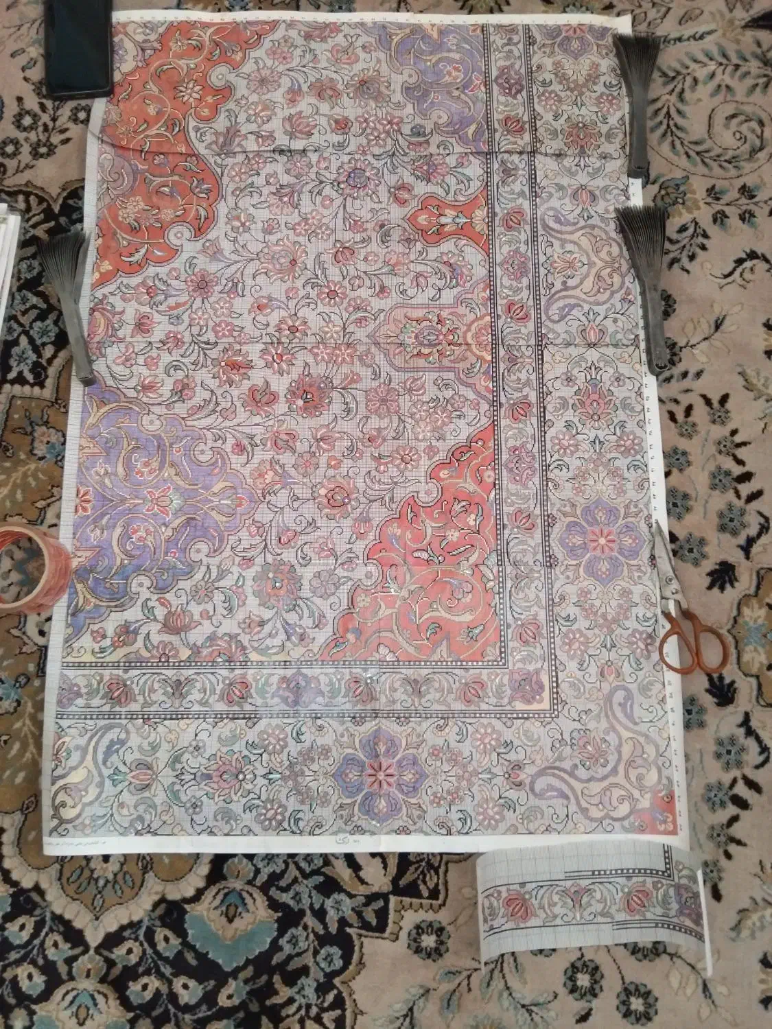 نقشه فرش|تابلو فرش|مهدی شهر, |دیوار