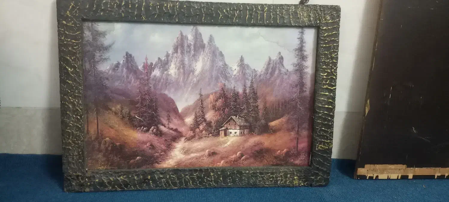 تابلو نقاشی زیبا با طرح کلبه|تابلو، نقاشی، عکس|قم, نیروگاه|دیوار