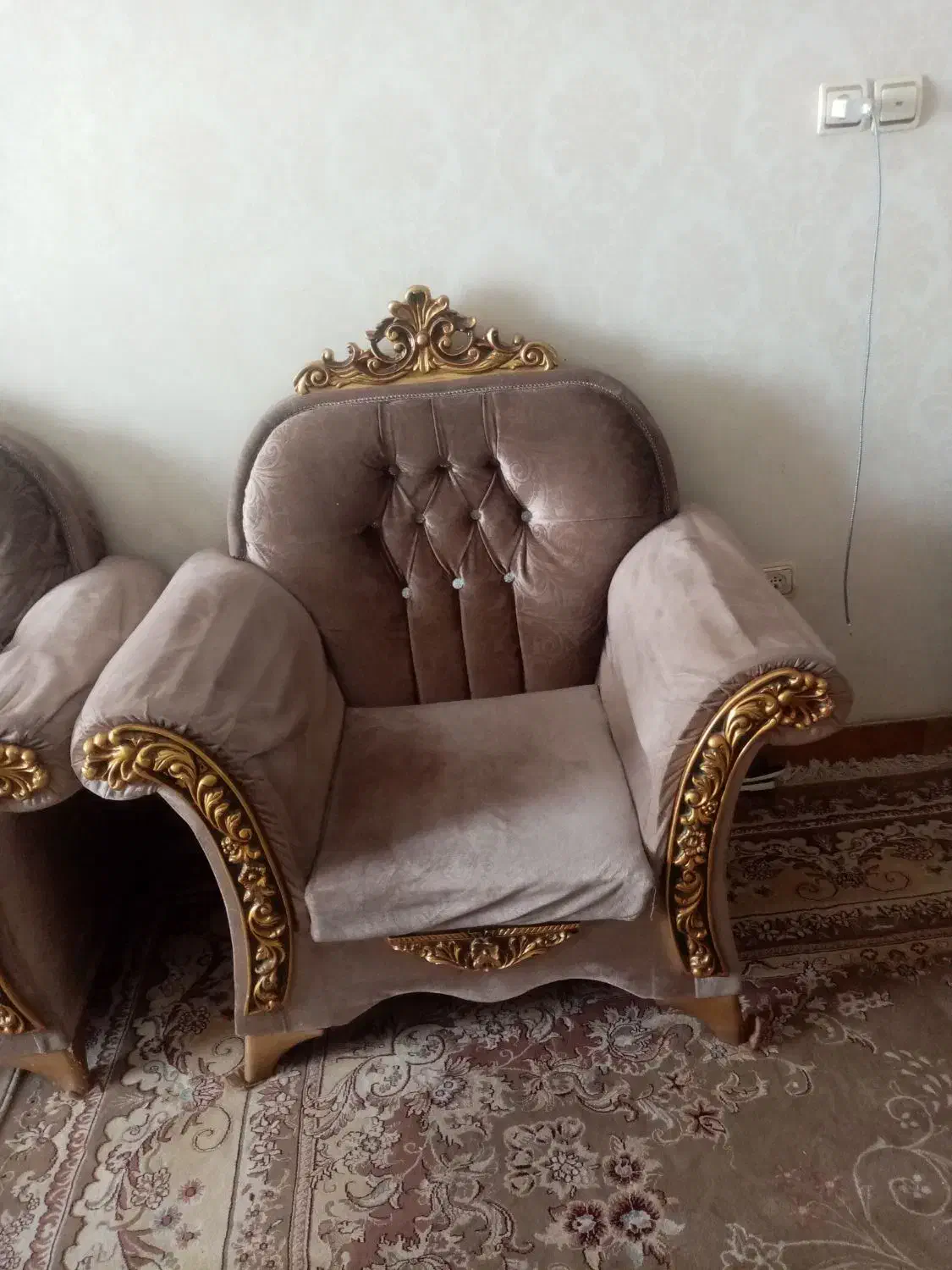 مبلمان 8 نفره مخملی|مبلمان خانگی و میز عسلی|شیراز, گلکوب|دیوار
