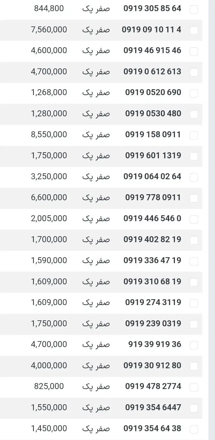 ۰۹۱۹۹۲۰۰۹۱۱ ۰۹۱۱۶۷۰۷۰۷۱ ۰۹۱۱۶۳۶۵۰۰۰ صفر پک قدیم|سیم‌کارت|رشت, حاجی آباد|دیوار