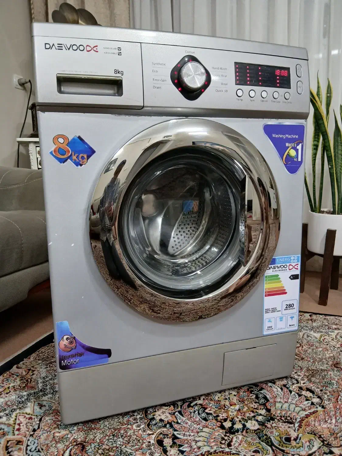 لباسشویی دوو۸کیلویی اصل کره درحد نو مناسب جهیزیه|ماشین لباسشویی و خشک‌کن لباس|مشهد, شاهد (شهرک غرب)|دیوار