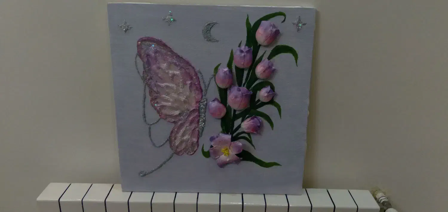 تابلو دکوراتیو شاین دار طرح پروانه با بافت برجسته|تابلو، نقاشی، عکس|تهران, امانیه|دیوار