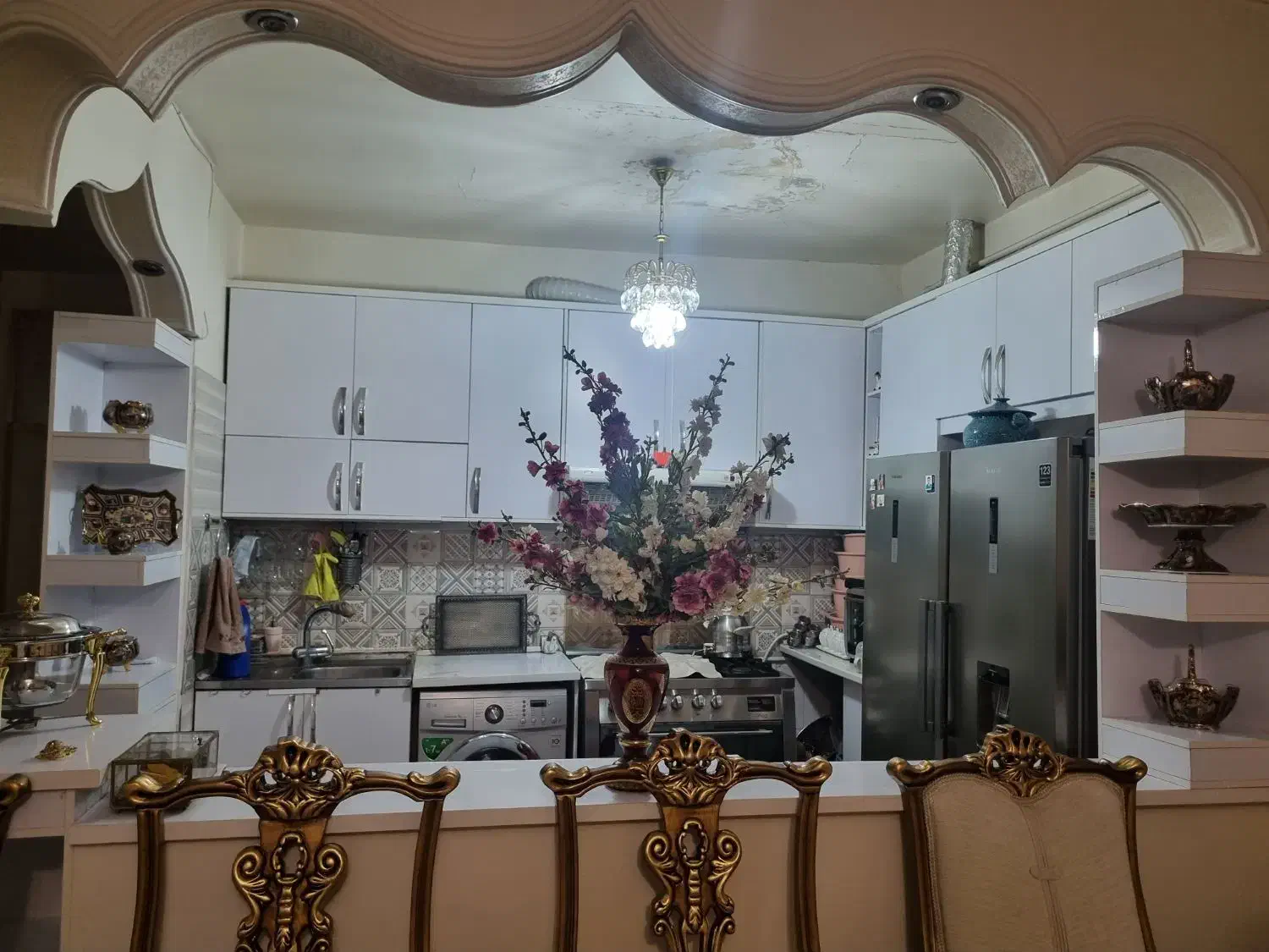 فروش ویژه و  فوری کابینت mdf بهمراه هود|آب‌چکان و نظم‌دهنده ظروف|گلستان (تهران), |دیوار