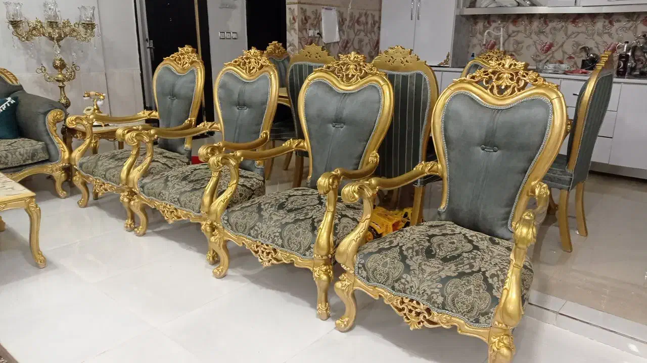 مبل سلطنتی9نفره همراه با نهار خوری6نفره|مبلمان خانگی و میز عسلی|مشهد, مقدم|دیوار