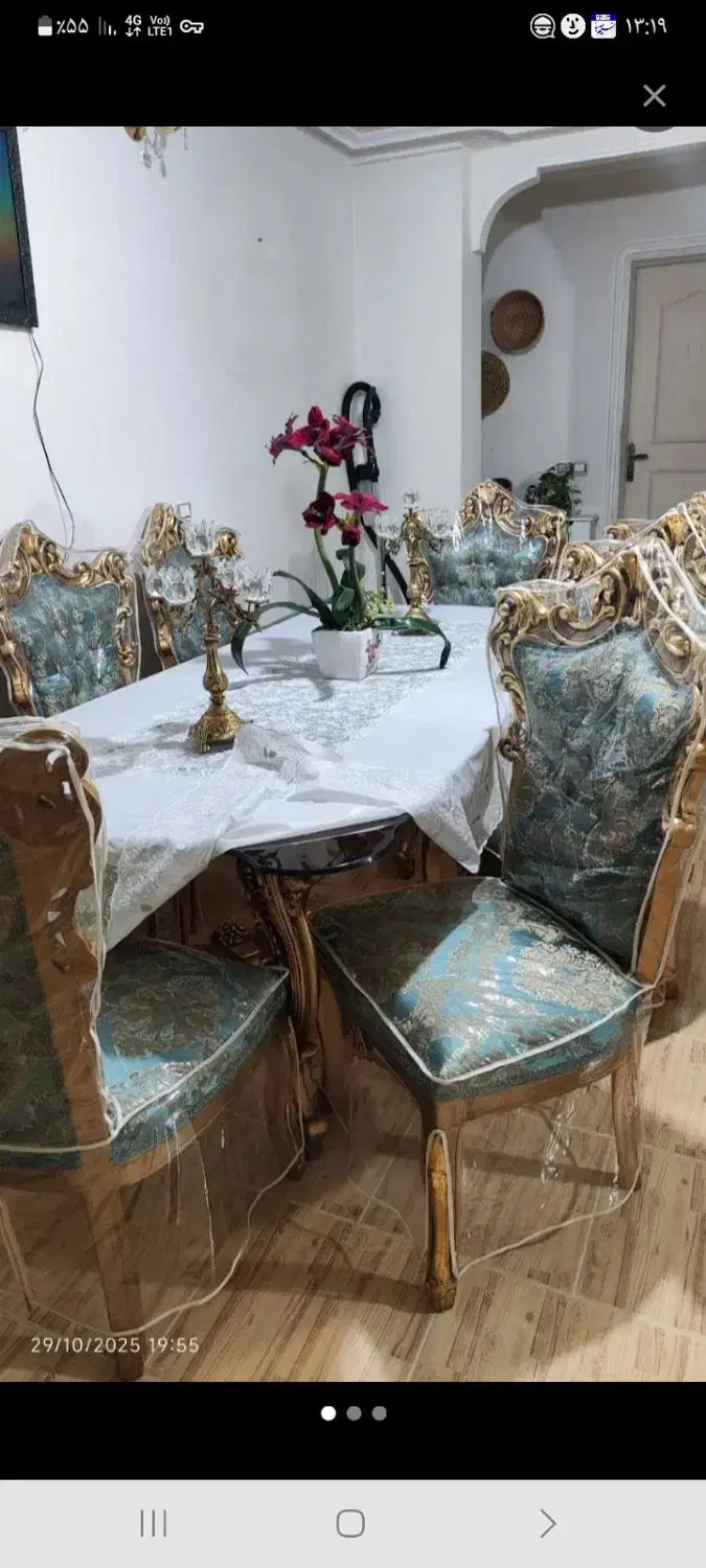 مبل سلطنتی ۹نفره همرابا غذاخوری ۸نفره در حد صفر|مبلمان خانگی و میز عسلی|خوی, |دیوار