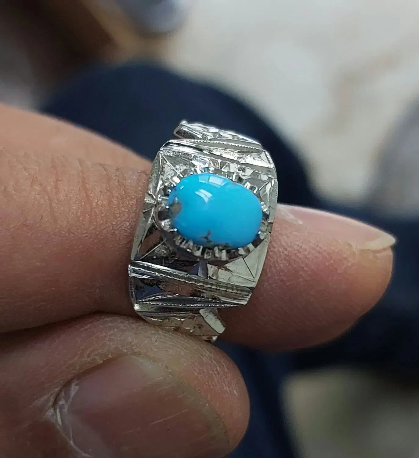 انگشتر فیروزه نیشابوری دستساز|جواهرات|تهران, مجیدآباد|دیوار