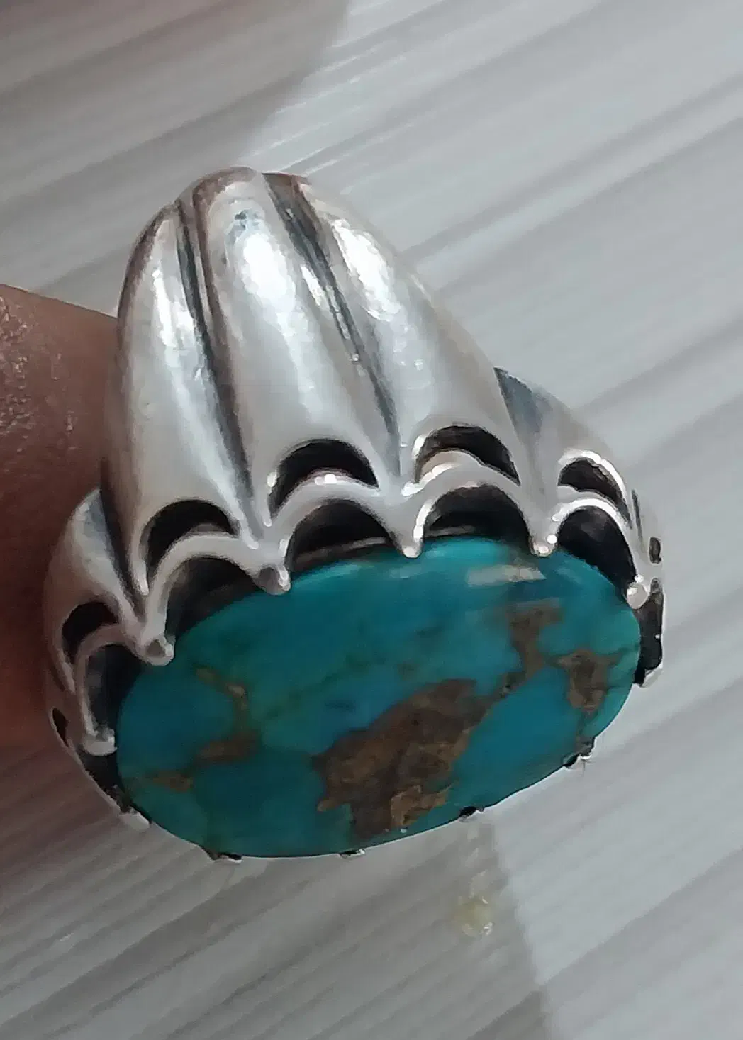 انگشتر نقره با نگین فیروزه نیشابور|جواهرات|سبزوار, ابوریحان|دیوار